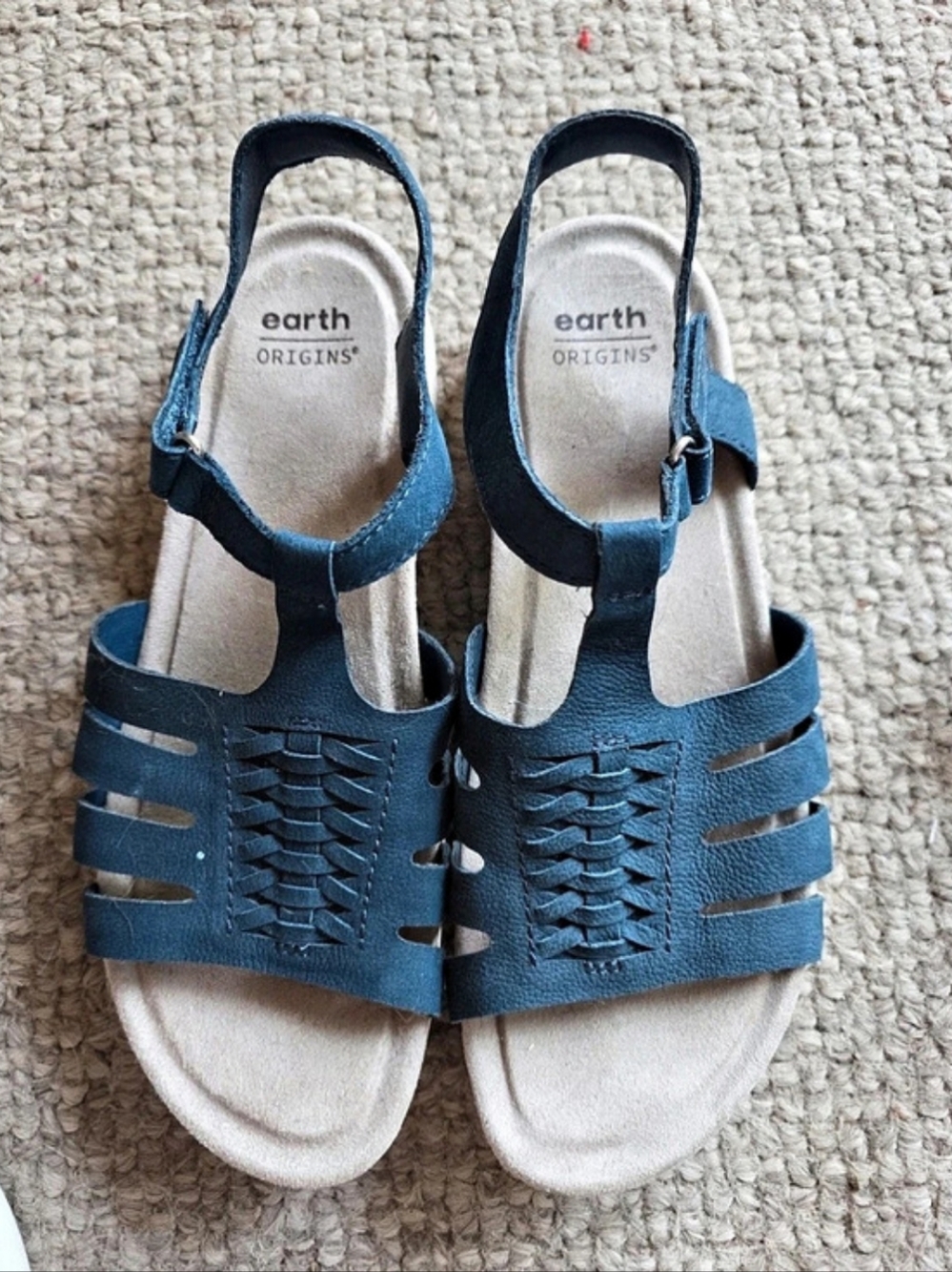earth Origins Blue Woven Strap Sandals